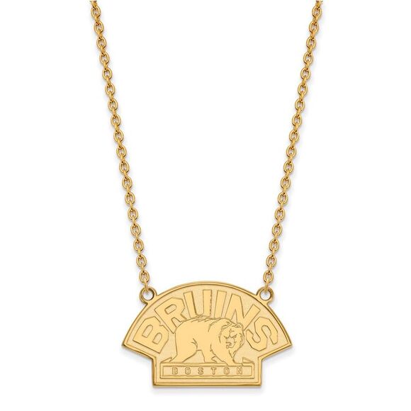 14k Yellow Gold NHL Boston Bruins LG Necklace 18 Inch